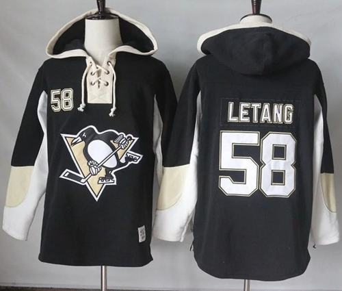 Penguins #58 Kris Letang Black Pullover Hoodie Stitched NHL Jersey Penguins #58 Kris Letang Black Pullover Hoodie Stitched NHL Jersey