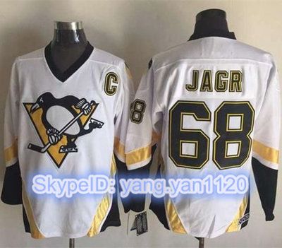 Penguins #68 Jaromir Jagr White CCM Throwback Stitched NHL Jersey