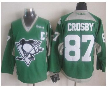 Pittsburgh Penguins #87 Sidney Crosby Green Practice Stitched NHL Jersey