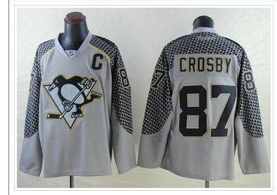 Pittsburgh Penguins #87 Sidney Crosby Charcoal Cross Check Fashion Stitched NHL Jersey