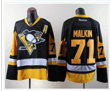 Pittsburgh Penguins #71 Evgeni Malkin Black Alternate Stitched NHL Jersey