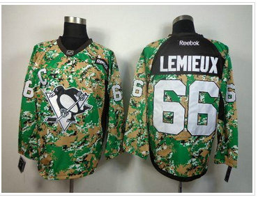 Pittsburgh Penguins #66 Mario Lemieux Camo Veterans Day Practice NHL Jersey