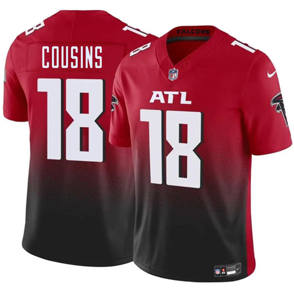 Men's Atlanta Falcons #18 Kirk Cousins Red Black 2023 F.U.S.E. Vapor Untouchable Limited Football Stitched Jersey Men's Atlanta Falcons #18 Kirk Cousins Red Black 2023 F.U.S.E. Vapor Untouchable Limited Football Stitched Jersey