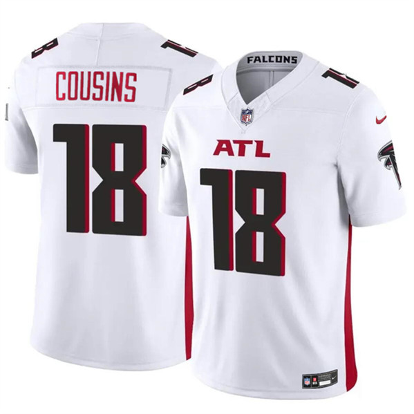 Men's Atlanta Falcons #18 Kirk Cousins White 2023 F.U.S.E. Vapor Untouchable Limited Football Stitched Jersey Men's Atlanta Falcons #18 Kirk Cousins White 2023 F.U.S.E. Vapor Untouchable Limited Football Stitched Jersey