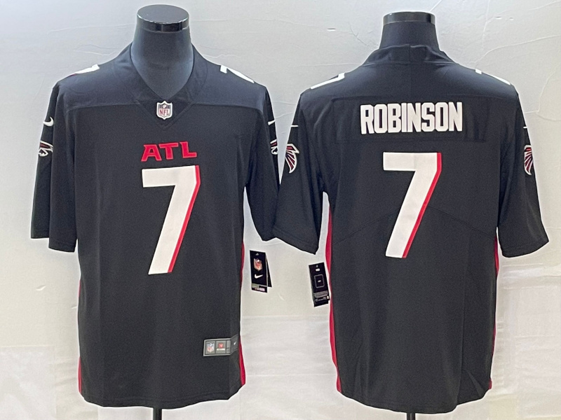 Men's Atlanta Falcons #7 Bijan Robinson Black 2023 Draft Vapor Untouchable Limited Stitched Football Jersey Men's Atlanta Falcons #7 Bijan Robinson Black 2023 Draft Vapor Untouchable Limited Stitched Football Jersey