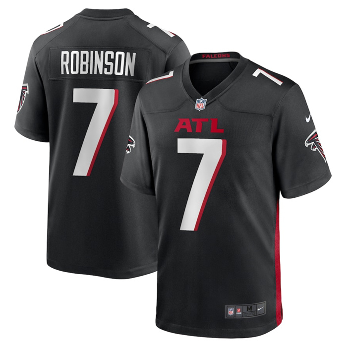Men's Atlanta Falcons #7 Bijan Robinson Black Stitched Football Game Jersey Men's Atlanta Falcons #7 Bijan Robinson Black Stitched Football Game Jersey
