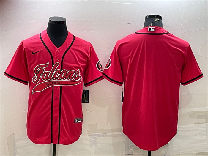 Men's Atlanta Falcons Blank Red With Patch Cool Base Stitched Baseball Jersey Men's Atlanta Falcons Blank Red With Patch Cool Base Stitched Baseball Jersey