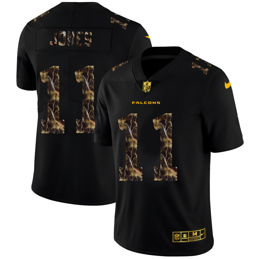 Atlanta Falcons #11 Julio Jones Men's Black Nike Flocked Lightning Vapor Limited NFL Jersey Atlanta Falcons #11 Julio Jones Men's Black Nike Flocked Lightning Vapor Limited NFL Jersey