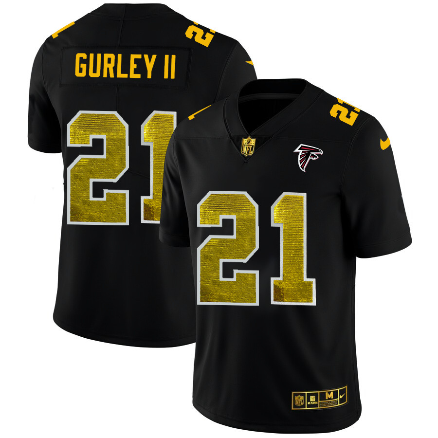 Atlanta Falcons #21 Todd Gurley II Men's Black Nike Golden Sequin Vapor Limited NFL Jersey Atlanta Falcons #21 Todd Gurley II Men's Black Nike Golden Sequin Vapor Limited NFL Jersey