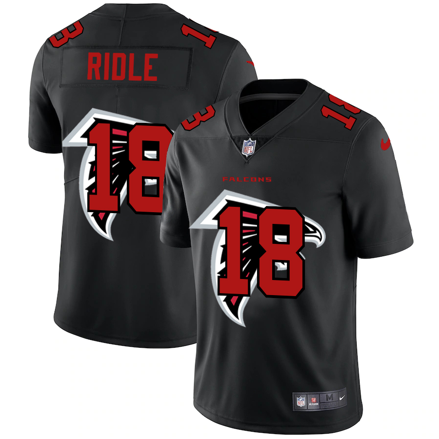 Atlanta Falcons #18 Calvin Ridley Men's Nike Team Logo Dual Overlap Limited NFL Jersey Black Atlanta Falcons #18 Calvin Ridley Men's Nike Team Logo Dual Overlap Limited NFL Jersey Black