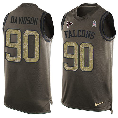 Nike Falcons #90 Marlon Davidson Green Men's Stitched NFL Limited Salute To Service Tank Top Jersey Nike Falcons #90 Marlon Davidson Green Men's Stitched NFL Limited Salute To Service Tank Top Jersey