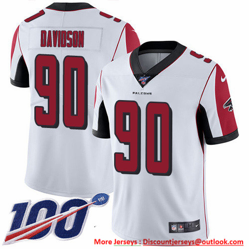 Nike Falcons #90 Marlon Davidson White Men's Stitched NFL 100th Season Vapor Untouchable Limited Jersey Nike Falcons #90 Marlon Davidson White Men's Stitched NFL 100th Season Vapor Untouchable Limited Jersey