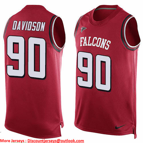 Nike Falcons #90 Marlon Davidson Red Team Color Men's Stitched NFL Limited Tank Top Jersey Nike Falcons #90 Marlon Davidson Red Team Color Men's Stitched NFL Limited Tank Top Jersey
