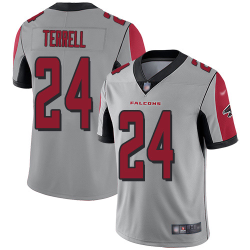 Nike Falcons #24 A.J. Terrell Silver Men's Stitched NFL Limited Inverted Legend Jersey Nike Falcons #24 A.J. Terrell Silver Men's Stitched NFL Limited Inverted Legend Jersey