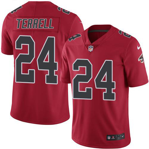 Nike Falcons #24 A.J. Terrell Red Men's Stitched NFL Limited Rush Jersey Nike Falcons #24 A.J. Terrell Red Men's Stitched NFL Limited Rush Jersey