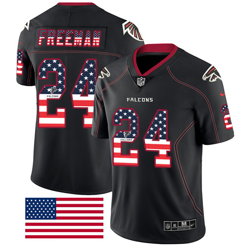Nike Falcons #24 Devonta Freeman Black Men's Stitched NFL Limited Rush USA Flag Jersey Nike Falcons #24 Devonta Freeman Black Men's Stitched NFL Limited Rush USA Flag Jersey