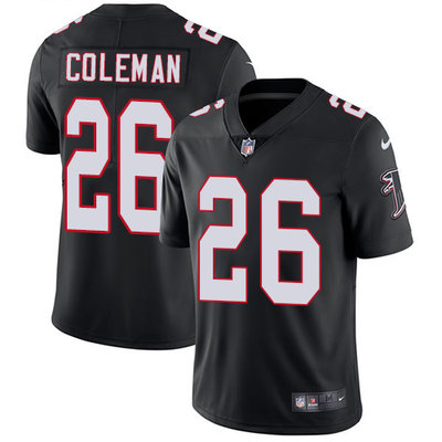 Nike Falcons #26 Tevin Coleman Black Alternate Men's Stitched NFL Vapor Untouchable Limited Jersey Nike Falcons #26 Tevin Coleman Black Alternate Men's Stitched NFL Vapor Untouchable Limited Jersey