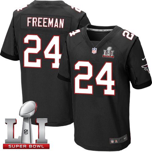 Nike Falcons #24 Devonta Freeman Black Alternate Super Bowl LI 51 Men's Stitched NFL Elite Jersey Nike Falcons #24 Devonta Freeman Black Alternate Super Bowl LI 51 Men's Stitched NFL Elite Jersey