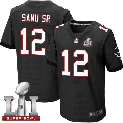 Nike Falcons #12 Mohamed Sanu Sr Black Alternate Super Bowl LI 51 Men's Stitched NFL Elite Jersey Nike Falcons #12 Mohamed Sanu Sr Black Alternate Super Bowl LI 51 Men's Stitched NFL Elite Jersey