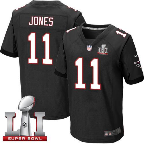 Nike Falcons #11 Julio Jones Black Alternate Super Bowl LI 51 Men's Stitched NFL Elite Jersey Nike Falcons #11 Julio Jones Black Alternate Super Bowl LI 51 Men's Stitched NFL Elite Jersey