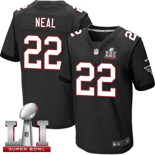 Nike Falcons #22 Keanu Neal Black Alternate Super Bowl LI 51 Men's Stitched NFL Elite Jersey Nike Falcons #22 Keanu Neal Black Alternate Super Bowl LI 51 Men's Stitched NFL Elite Jersey