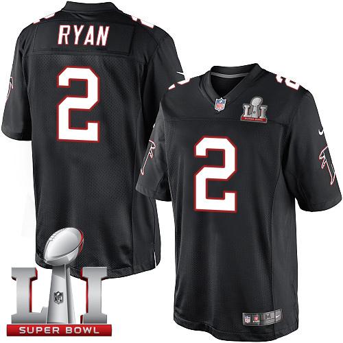 Nike Falcons #2 Matt Ryan Black Alternate Super Bowl LI 51 Men's Stitched NFL Limited Jersey Nike Falcons #2 Matt Ryan Black Alternate Super Bowl LI 51 Men's Stitched NFL Limited Jersey