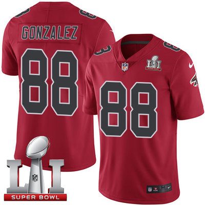 Nike Falcons #88 Tony Gonzalez Red Super Bowl LI 51 Men's Stitched NFL Limited Rush Jersey Nike Falcons #88 Tony Gonzalez Red Super Bowl LI 51 Men's Stitched NFL Limited Rush Jersey
