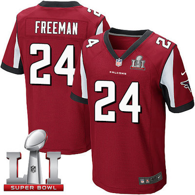 Nike Falcons #24 Devonta Freeman Red Team Color Super Bowl LI 51 Men's Stitched NFL Elite Jersey Nike Falcons #24 Devonta Freeman Red Team Color Super Bowl LI 51 Men's Stitched NFL Elite Jersey