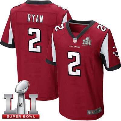 Nike Falcons #2 Matt Ryan Red Team Color Super Bowl LI 51 Men's Stitched NFL Elite Jersey Nike Falcons #2 Matt Ryan Red Team Color Super Bowl LI 51 Men's Stitched NFL Elite Jersey