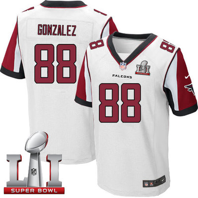Nike Falcons #88 Tony Gonzalez White Super Bowl LI 51 Men's Stitched NFL Elite Jersey