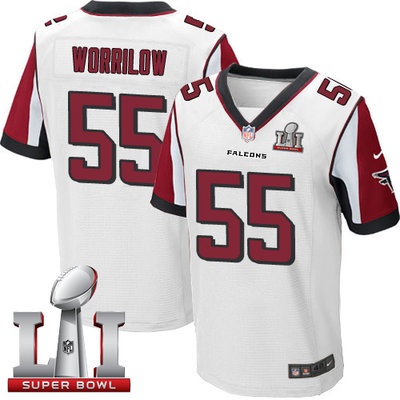 Nike Falcons #55 Paul Worrilow White Super Bowl LI 51 Men's Stitched NFL Elite Jersey