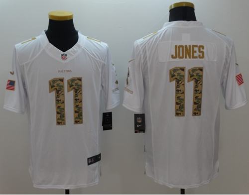 Nike Falcons #11 Julio Jones White Men's Stitched NFL Limited Salute to Service Jersey Nike Falcons #11 Julio Jones White Men's Stitched NFL Limited Salute to Service Jersey