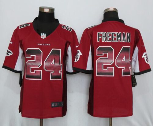Nike Falcons #24 Devonta Freeman Red Team Color Men's Stitched NFL Limited Strobe Jersey Nike Falcons #24 Devonta Freeman Red Team Color Men's Stitched NFL Limited Strobe Jersey