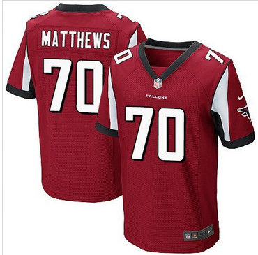 Nike Atlanta Falcons #70 Jake Matthews Red Team Color Men's Stitched NFL Elite Jersey Nike Atlanta Falcons #70 Jake Matthews Red Team Color Men's Stitched NFL Elite Jersey