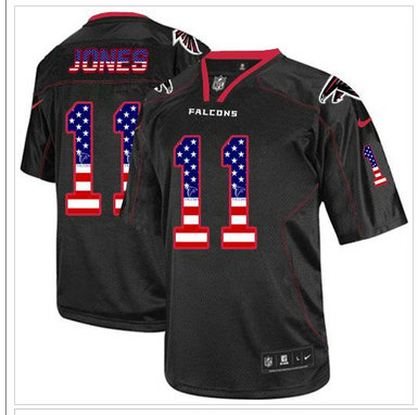NEW Atlanta Falcons #11 Julio Jones Black NFL Elite USA Flag Fashion Jersey