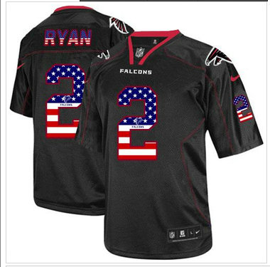 NEW Atlanta Falcons #2 Matt Ryan Black NFL Elite USA Flag Fashion Jersey NEW Atlanta Falcons #2 Matt Ryan Black NFL Elite USA Flag Fashion Jersey
