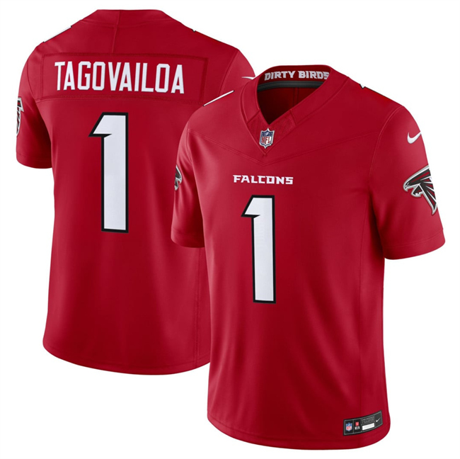 Men's Atlanta Falcons #1 Tua Tagovailoa Red 2026 New F.U.S.E. Vapor Untouchable Limited Stitched Football Jersey