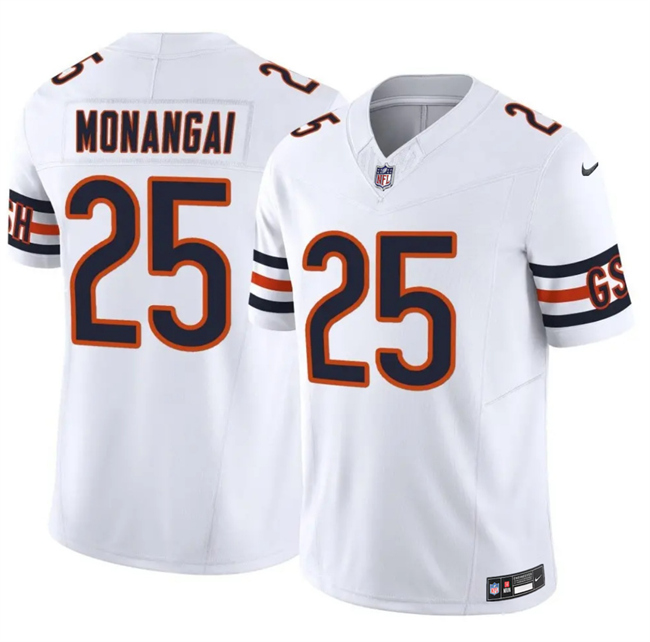 Men's Chicago Bears #25 Kyle Monangai White 2025 F.U.S.E. Vapor Untouchable Limited Stitched Football Jersey Men's Chicago Bears #25 Kyle Monangai White 2025 F.U.S.E. Vapor Untouchable Limited Stitched Football Jersey