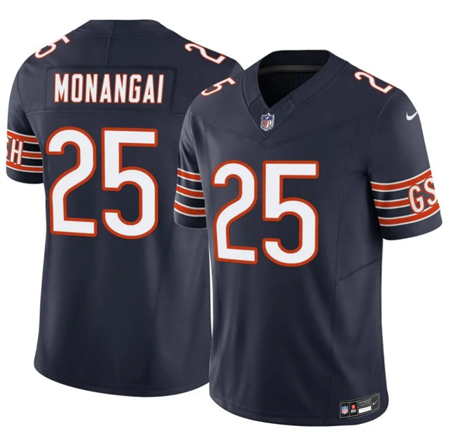 Men's Chicago Bears #25 Kyle Monangai Navy 2025 F.U.S.E. Vapor Untouchable Limited Stitched Football Jersey Men's Chicago Bears #25 Kyle Monangai Navy 2025 F.U.S.E. Vapor Untouchable Limited Stitched Football Jersey