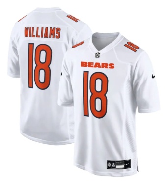 Men's Chicago Bears #18 Caleb Williams Tundra White Fashion Jersey Men's Chicago Bears #18 Caleb Williams Tundra White Fashion Jersey