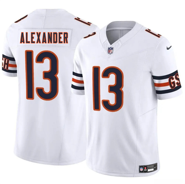 Men's Chicago Bears #13 Maurice Alexander White 2025 F.U.S.E. Vapor Untouchable Limited Stitched Football Jersey Men's Chicago Bears #13 Maurice Alexander White 2025 F.U.S.E. Vapor Untouchable Limited Stitched Football Jersey