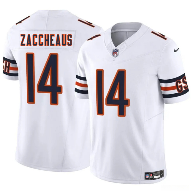 Men's Chicago Bears #14 Olamide Zaccheaus White 2025 F.U.S.E. Vapor Stitched Football Jersey Men's Chicago Bears #14 Olamide Zaccheaus White 2025 F.U.S.E. Vapor Stitched Football Jersey