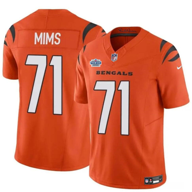 Men's Cincinnati Bengals #71 Amarius Mims Orange 2024 With Dradt Patch F.U.S.E Vapor Untouchable Limited Stitched Jersey Men's Cincinnati Bengals #71 Amarius Mims Orange 2024 With Dradt Patch F.U.S.E Vapor Untouchable Limited Stitched Jersey