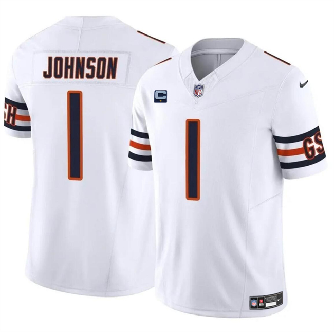 Men's Chicago Bears #1 Jaylon Johnson White 2024 F.U.S.E. With 1-Star C Patch Vapor Untouchable Limited Stitched Football Jersey Men's Chicago Bears #1 Jaylon Johnson White 2024 F.U.S.E. With 1-Star C Patch Vapor Untouchable Limited Stitched Football Jersey
