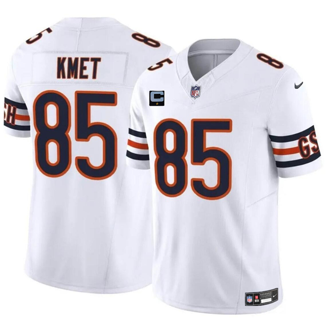 Men's Chicago Bears #85 Cole Kmet White 2024 F.U.S.E. With 1-Star C Patch Vapor Untouchable Limited Stitched Football Jersey Men's Chicago Bears #85 Cole Kmet White 2024 F.U.S.E. With 1-Star C Patch Vapor Untouchable Limited Stitched Football Jersey