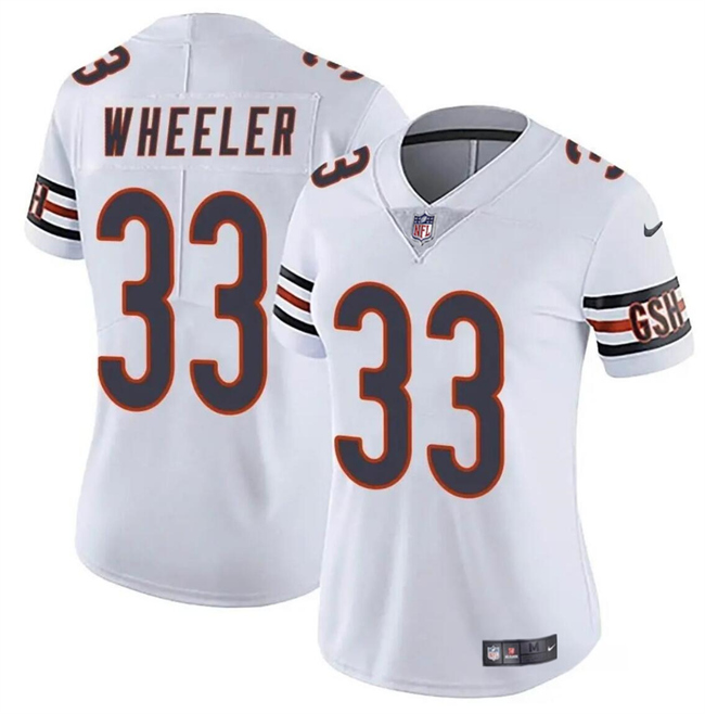 Women's Chicago Bears #33 Ian Wheeler White 2024 Vapor Stitched Jersey(Run Small) Women's Chicago Bears #33 Ian Wheeler White 2024 Vapor Stitched Jersey(Run Small)