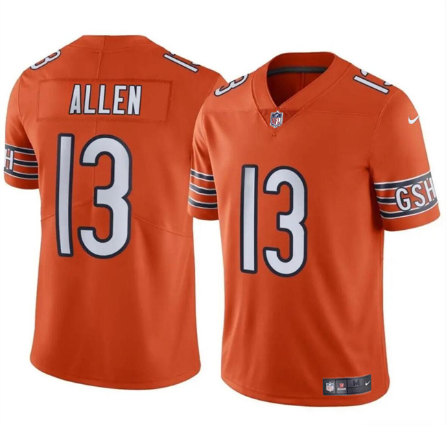 Men's Chicago Bears #13 Keenan Allen Orange Vapor Stitched Football Jersey Men's Chicago Bears #13 Keenan Allen Orange Vapor Stitched Football Jersey