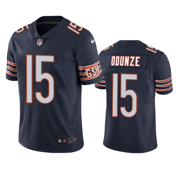 Men's Chicago Bears #15 Rome Odunze Navy 2024 Draft Vapor Stitched Football Jersey Men's Chicago Bears #15 Rome Odunze Navy 2024 Draft Vapor Stitched Football Jersey