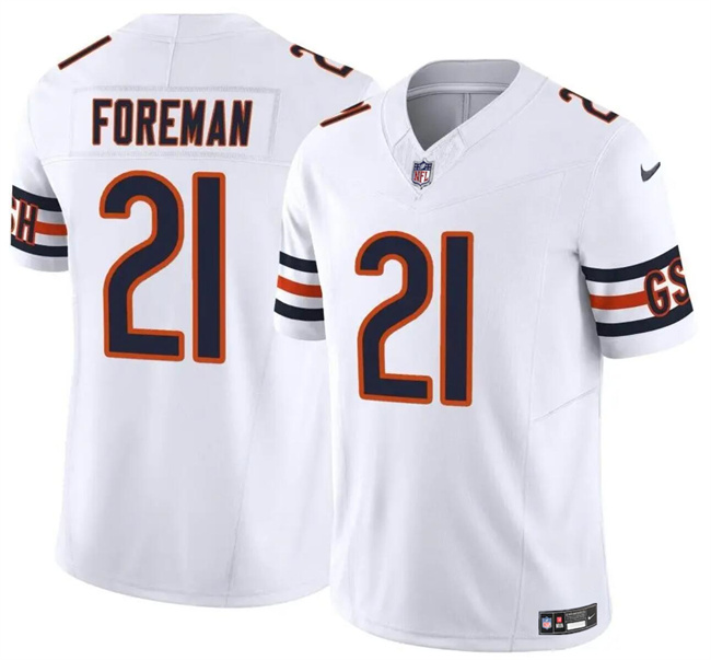 Men's Chicago Bears #21 D'Onta Foreman White 2023 F.U.S.E. Vapor Stitched Football Jersey Men's Chicago Bears #21 D'Onta Foreman White 2023 F.U.S.E. Vapor Stitched Football Jersey