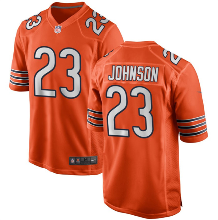 Men's Chicago Bears #23 Roschon Johnson Orange Stitched Game Jersey Men's Chicago Bears #23 Roschon Johnson Orange Stitched Game Jersey